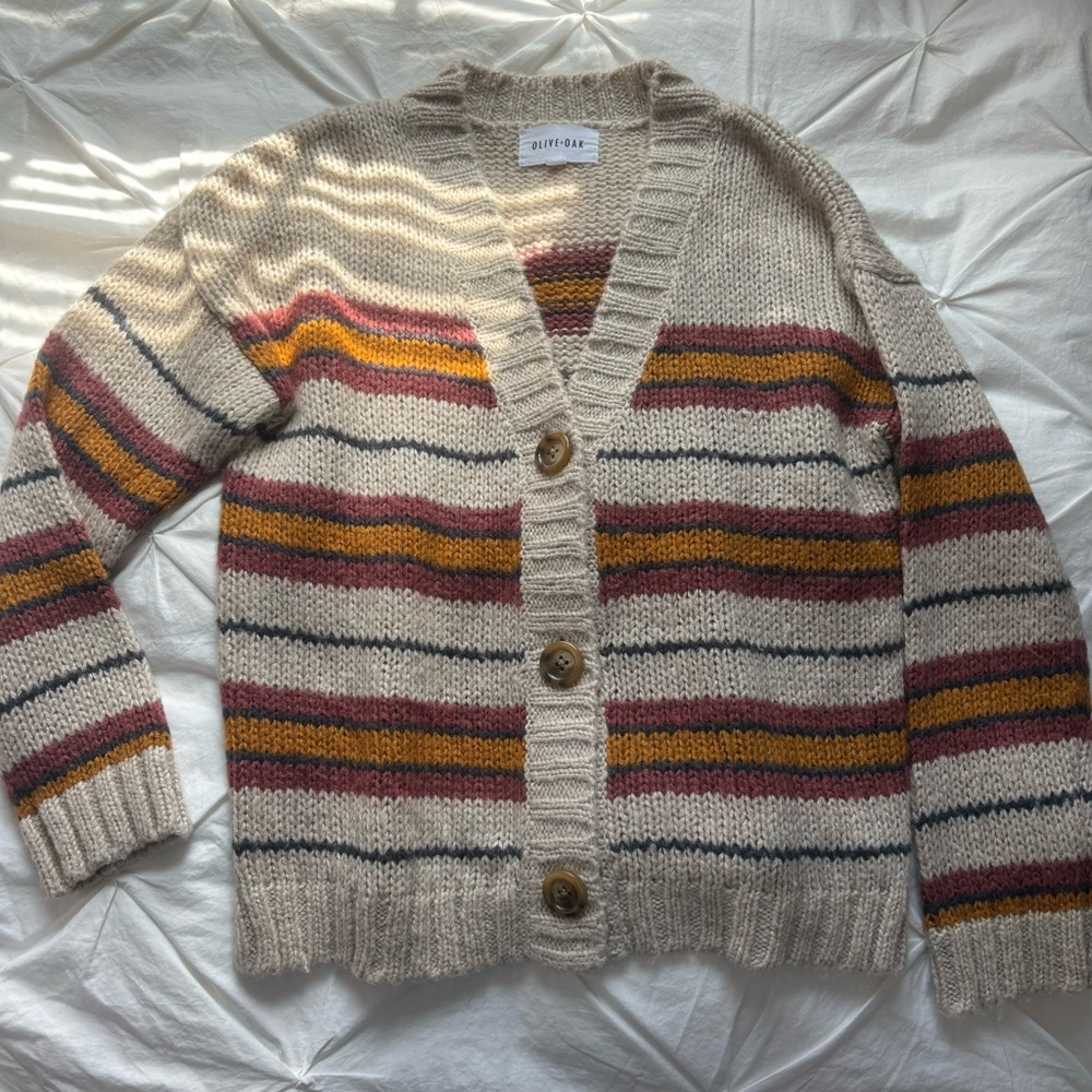 Striped Cardigan Sweater